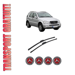 Set stergatoare auto MERCEDES-BENZ M-CLASS (W163) din 1998-2005, pentru parbriz auto, 2 bucati, Bosch Aerotwin Retrofit, din cauciuc siliconat rezistent, 4 Stickere Auto MERCEDES-BENZ