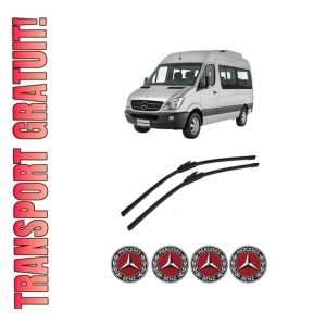 Set stergatoare auto MERCEDES-BENZ SPRINTER 3-t Bus (B906) din 2006-2018, pentru parbriz auto, 2 bucati, Bosch Aerotwin, din cauciuc siliconat rezistent, 4 Stickere Auto MERCEDES-BENZ