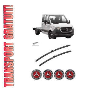 Set stergatoare auto MERCEDES-BENZ SPRINTER 4-t Platform/Chassis (B907, B910) din 2018-2024, pentru parbriz auto, 2 bucati, Bosch Aerotwin, din cauciuc siliconat rezistent, 4 Stickere Auto MERCEDES-BENZ