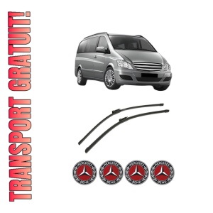 Set stergatoare auto MERCEDES-BENZ VIANO (W639) din 2003-2014, pentru parbriz auto, 2 bucati, Bosch Aerotwin, din cauciuc siliconat rezistent, 4 Stickere Auto MERCEDES-BENZ