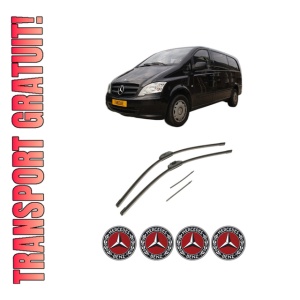 Set stergatoare auto MERCEDES-BENZ VITO / MIXTO Van (W639) din 2003-2012, pentru parbriz auto, 2 bucati, Bosch Aerotwin Retro Truck, din cauciuc siliconat rezistent, 4 Stickere Auto MERCEDES-BENZ