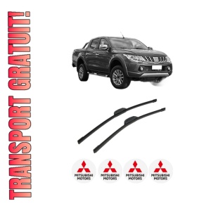 Set stergatoare auto MITSUBISHI L200 / TRITON (KJ_, KK_, KL_) din 2014-2019, pentru parbriz auto, 2 bucati, Bosch Aerotwin Retrofit, din cauciuc siliconat rezistent, 4 Stickere Auto MITSUBISHI
