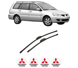 Set stergatoare auto MITSUBISHI LANCER VII Estate (CS_W, CT_W) din 2003-2008, pentru parbriz auto, 2 bucati, Bosch Aerotwin Retrofit, din cauciuc siliconat rezistent, 4 Stickere Auto MITSUBISHI - Img 2