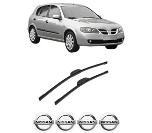 Set stergatoare auto NISSAN ALMERA II Hatchback (N16) din 2000-2006, pentru parbriz auto, 2 bucati, Bosch Aerotwin Retrofit, din cauciuc siliconat rezistent, 4 Stickere Auto NISSAN - Img 2