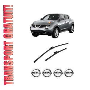 Set stergatoare auto NISSAN JUKE Van (F15) din 2010-2019, pentru parbriz auto, 2 bucati, Bosch Aerotwin, din cauciuc siliconat rezistent, 4 Stickere Auto NISSAN