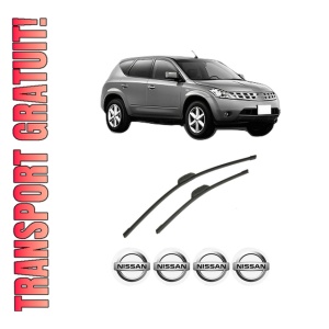 Set stergatoare auto NISSAN MURANO I (Z50) din 2003-2008, pentru parbriz auto, 2 bucati, Bosch Aerotwin Retrofit, din cauciuc siliconat rezistent, 4 Stickere Auto NISSAN