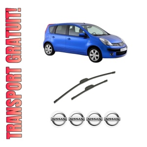 Set stergatoare auto NISSAN NOTE (E11, NE11) din 2006-2013, pentru parbriz auto, 2 bucati, Bosch Aerotwin Retrofit, din cauciuc siliconat rezistent, 4 Stickere Auto NISSAN