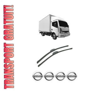 Set stergatoare auto NISSAN NT400 CABSTAR (F24M) din 2014-2016, pentru parbriz auto, 2 bucati, Bosch Aerotwin Retrofit, din cauciuc siliconat rezistent, 4 Stickere Auto NISSAN