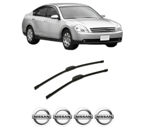 Set stergatoare auto NISSAN TEANA I (J31) din 2003-2008, pentru parbriz auto, 2 bucati, Bosch Aerotwin Retrofit, din cauciuc siliconat rezistent, 4 Stickere Auto NISSAN - Img 2
