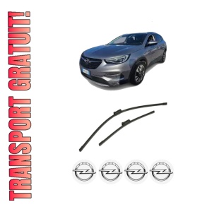 Set stergatoare auto OPEL GRANDLAND X Van din 2017-2021, pentru parbriz auto, 2 bucati, Bosch Aerotwin, din cauciuc siliconat rezistent, 4 Stickere Auto OPEL