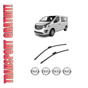 Set stergatoare auto OPEL VIVARO B Van (X82) din 2014-2019, pentru parbriz auto, 2 bucati, Bosch Aerotwin Multi, din cauciuc siliconat rezistent, 4 Stickere Auto OPEL