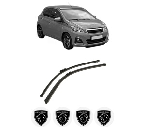 Set stergatoare auto PEUGEOT 108 din 2014-2018, pentru parbriz auto, 2 bucati, Bosch Aerotwin, din cauciuc siliconat rezistent, 4 Stickere Auto PEUGEOT - Img 2