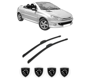Set stergatoare auto PEUGEOT 206 CC (2D) din 2000-2007, pentru parbriz auto, 2 bucati, Bosch Aerotwin Retrofit, din cauciuc siliconat rezistent, 4 Stickere Auto PEUGEOT - Img 2