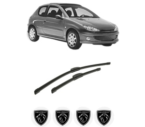 Set stergatoare auto PEUGEOT 206 Hatchback (2A/C) din 1998-2012, pentru parbriz auto, 2 bucati, Bosch Aerotwin Retrofit, din cauciuc siliconat rezistent, 4 Stickere Auto PEUGEOT - Img 2