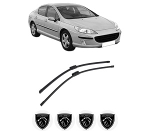 Set stergatoare auto PEUGEOT 407 (6D_) din 2004-2011, pentru parbriz auto, 2 bucati, Bosch Aerotwin, din cauciuc siliconat rezistent, 4 Stickere Auto PEUGEOT - Img 2