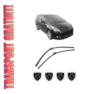 Set stergatoare auto PEUGEOT 5008 I Van (0U_) din 2009-2017, pentru parbriz auto, 2 bucati, Bosch Aerotwin, din cauciuc siliconat rezistent, 4 Stickere Auto PEUGEOT
