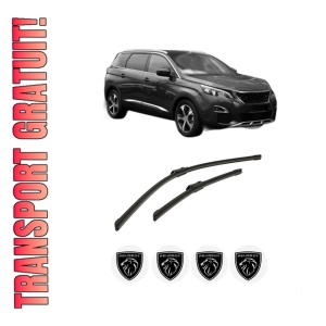 Set stergatoare auto PEUGEOT 5008 II (MC_, MJ_, MR_, M4_) din 2016-2023, pentru parbriz auto, 2 bucati, Bosch Aerotwin, din cauciuc siliconat rezistent, 4 Stickere Auto PEUGEOT