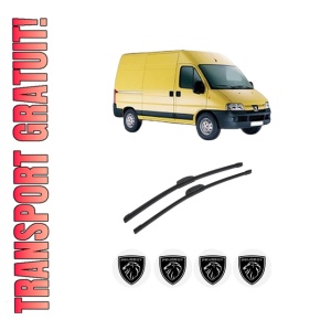 Set stergatoare auto PEUGEOT BOXER Bus (244, Z_) din 2001-2006, pentru parbriz auto, 2 bucati, Bosch Aerotwin Retrofit, din cauciuc siliconat rezistent, 4 Stickere Auto PEUGEOT