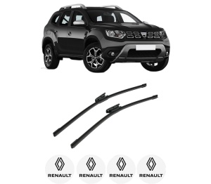 Set stergatoare auto RENAULT DUSTER (HM_) din 2017-2022, pentru parbriz auto, 2 bucati, Bosch Aerotwin, din cauciuc siliconat rezistent, 4 Stickere Auto RENAULT - Img 2