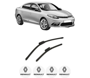 Set stergatoare auto RENAULT FLUENCE (L3_) din 2010-2015, pentru parbriz auto, 2 bucati, Bosch Aerotwin, din cauciuc siliconat rezistent, 4 Stickere Auto RENAULT - Img 2