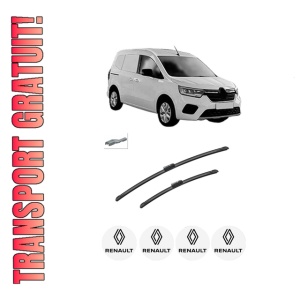 Set stergatoare auto RENAULT KANGOO III MPV din 2021-2022, pentru parbriz auto, 2 bucati, Bosch Aerotwin, din cauciuc siliconat rezistent, 4 Stickere Auto RENAULT