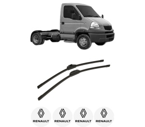 Set stergatoare auto RENAULT MASCOTT Platform/Chassis (UH_, HH_) din 1999-2005, pentru parbriz auto, 2 bucati, Bosch Aerotwin Retro Truck, din cauciuc siliconat rezistent, 4 Stickere Auto RENAULT - Img 2