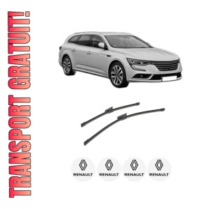 Set stergatoare auto RENAULT TALISMAN Grandtour (KP_) din 2016-2022, pentru parbriz auto, 2 bucati, Bosch Aerotwin, din cauciuc siliconat rezistent, 4 Stickere Auto RENAULT