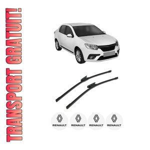 Set stergatoare auto RENAULT THALIA III (L8_) din 2013-2019, pentru parbriz auto, 2 bucati, Bosch Aerotwin, din cauciuc siliconat rezistent, 4 Stickere Auto RENAULT