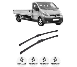 Set stergatoare auto RENAULT TRAFIC II Platform/Chassis (EL) din 2001-2007, pentru parbriz auto, 2 bucati, Bosch Aerotwin Retrofit, din cauciuc siliconat rezistent, 4 Stickere Auto RENAULT - Img 2