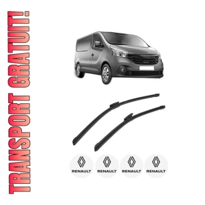 Set stergatoare auto RENAULT TRAFIC III Van (FG_) din 2014-2023, pentru parbriz auto, 2 bucati, Bosch Aerotwin Multi, din cauciuc siliconat rezistent, 4 Stickere Auto RENAULT