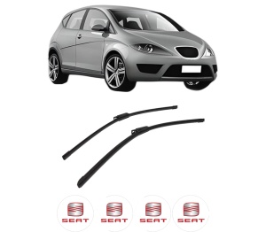 Set stergatoare auto SEAT ALTEA (5P1) din 2004-2015, pentru parbriz auto, 2 bucati, Bosch Aerotwin, din cauciuc siliconat rezistent, 4 Stickere Auto SEAT - Img 2