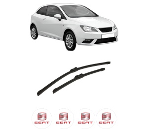 Set stergatoare auto SEAT IBIZA IV SC (6J1, 6P5) din 2008-2016, pentru parbriz auto, 2 bucati, Bosch Aerotwin, din cauciuc siliconat rezistent, 4 Stickere Auto SEAT - Img 2