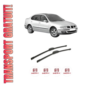 Set stergatoare auto SEAT TOLEDO II (1M2) din 1998-2006, pentru parbriz auto, 2 bucati, Bosch Aerotwin Retrofit, din cauciuc siliconat rezistent, 4 Stickere Auto SEAT