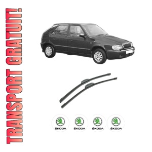 Set stergatoare auto SKODA FELICIA II (6U1) din 1998-2001, pentru parbriz auto, 2 bucati, Bosch Aerotwin Retrofit, din cauciuc siliconat rezistent, 4 Stickere Auto SKODA