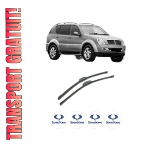 Set stergatoare auto SSANGYONG REXTON / REXTON II VAN din 2011-2013, pentru parbriz auto, 2 bucati, Bosch Aerotwin Retrofit, din cauciuc siliconat rezistent, 4 Stickere Auto SSANGYONG