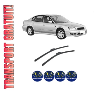 Set stergatoare auto SUBARU LEGACY III (BE) din 1998-2003, pentru parbriz auto, 2 bucati, Bosch Aerotwin Retrofit, din cauciuc siliconat rezistent, 4 Stickere Auto SUBARU