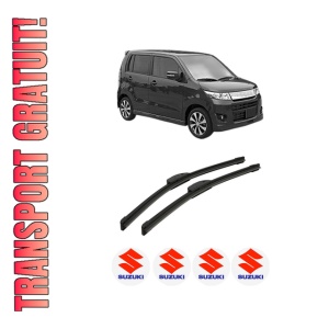 Set stergatoare auto SUZUKI WAGON R (MH21, MH22) din 2003-2005, pentru parbriz auto, 2 bucati, Bosch Aerotwin Retrofit, din cauciuc siliconat rezistent, 4 Stickere Auto SUZUKI