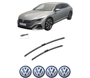 Set stergatoare auto Volkswagen ARTEON SHOOTING BRAKE (3H9) din 2020-2024, pentru parbriz auto, 2 bucati, Bosch Aerotwin, din cauciuc siliconat rezistent, 4 Stickere Auto Volkswagen - Img 2