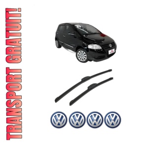 Set stergatoare auto Volkswagen FOX Van (5Z1) din 2010-2011, pentru parbriz auto, 2 bucati, Bosch Aerotwin Retrofit, din cauciuc siliconat rezistent, 4 Stickere Auto Volkswagen