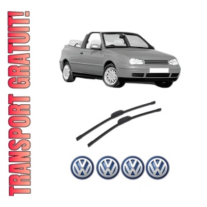 Set stergatoare auto Volkswagen GOLF IV Cabriolet (1E7) din 1998-2002, pentru parbriz auto, 2 bucati, Bosch Aerotwin Retrofit, din cauciuc siliconat rezistent, 4 Stickere Auto Volkswagen