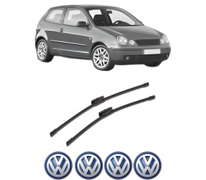 Set stergatoare auto Volkswagen POLO IV (9N_, 9A_) din 2001-2009, pentru parbriz auto, 2 bucati, Bosch Aerotwin Multi, din cauciuc siliconat rezistent, 4 Stickere Auto Volkswagen - Img 2