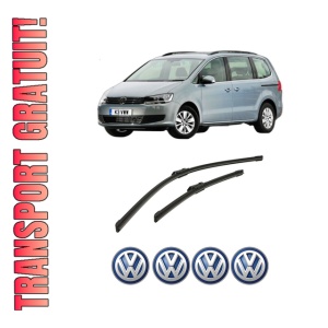 Set stergatoare auto Volkswagen SHARAN VAN (7N1, 7N2) din 2010-2015, pentru parbriz auto, 2 bucati, Bosch Aerotwin, din cauciuc siliconat rezistent, 4 Stickere Auto Volkswagen