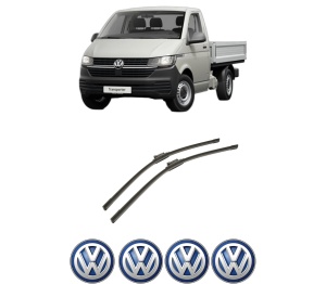 Set stergatoare auto Volkswagen TRANSPORTER T5 Platform/Chassis (7JD, 7JE, 7JL, 7JY, 7JZ, 7F din 2003-2015, pentru parbriz auto, 2 bucati, Bosch Aerotwin, din cauciuc siliconat rezistent, 4 Stickere Auto Volkswagen - Img 2