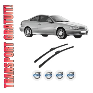 Set stergatoare auto VOLVO C70 I Coupe (872) din 1997-2002, pentru parbriz auto, 2 bucati, Bosch Aerotwin Retrofit, din cauciuc siliconat rezistent, 4 Stickere Auto VOLVO