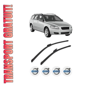 Set stergatoare auto VOLVO V50 (545) din 2003-2012, pentru parbriz auto, 2 bucati, Bosch Aerotwin Multi, din cauciuc siliconat rezistent, 4 Stickere Auto VOLVO