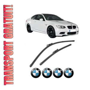 Set stergatoare BMW Seria 3 Coupe (E92) din 2006-2013, pentru parbriz auto, 2 bucati, Valeo Silencio Xtrm, din cauciuc siliconat rezistent, 4 Stickere Auto BMW Seria