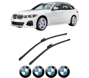 Set stergatoare BMW Seria 3 Touring (G21, G81) din 2019-2024, pentru parbriz auto, 2 bucati, Bosch Aerotwin, din cauciuc siliconat rezistent, 4 Stickere Auto BMW Seria v43666