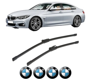 Set stergatoare BMW Seria 4 Gran Coupe (F36) din 2014-2021, pentru parbriz auto, 2 bucati, Bosch Aerotwin, din cauciuc siliconat rezistent, 4 Stickere Auto BMW Seria v50606