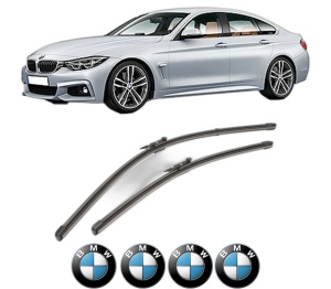 Set stergatoare BMW Seria 4 Gran Coupe (F36) din 2014-2021, pentru parbriz auto, 2 bucati, Valeo Silencio Xtrm, din cauciuc siliconat rezistent, 4 Stickere Auto BMW Seria v36636