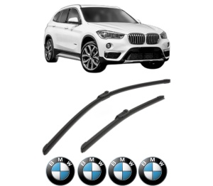 Set stergatoare BMW Seria X1 Van (F48) din 2015-2022, pentru parbriz auto, 2 bucati, Bosch Aerotwin, din cauciuc siliconat rezistent, 4 Stickere Auto BMW Seria v51991